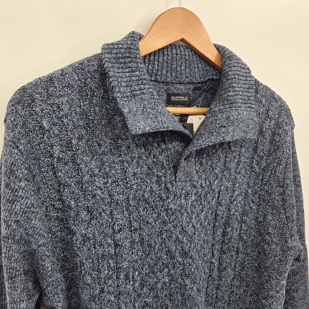 NWT Buffalo David Bitton Watcher Sweater Blue Cabincore Gorpcore Mens Size M - Picture 2 of 14